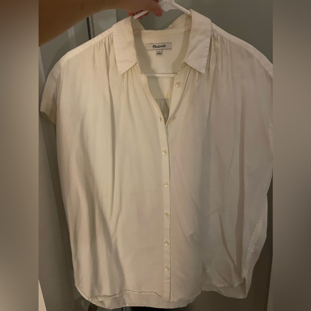 Madewell white short sleeve button down